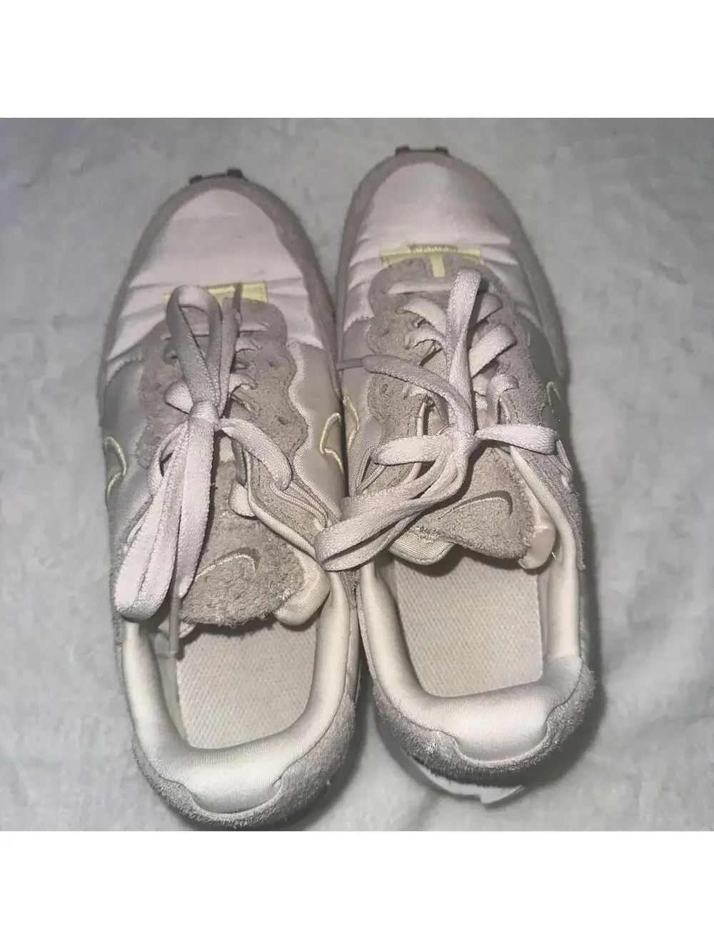 Nike Waffle One Womens 7.5 Cream Beige Suede Mesh Sneakers DC3579-002 - Picture 7 of 10